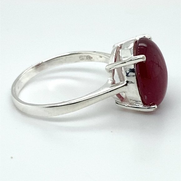 Ruby 11.60ct Platinum Finish Solid 925 Sterling Silver Ring - Picture 4 of 6